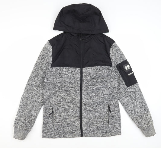 Crosshatch Men's Grey Hooded Full Zip Jacket Size M