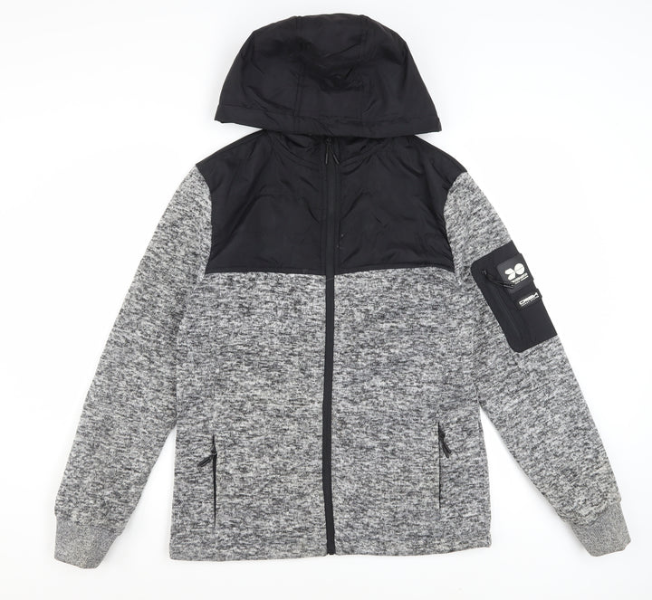 Crosshatch Men's Grey Hooded Full Zip Jacket Size M