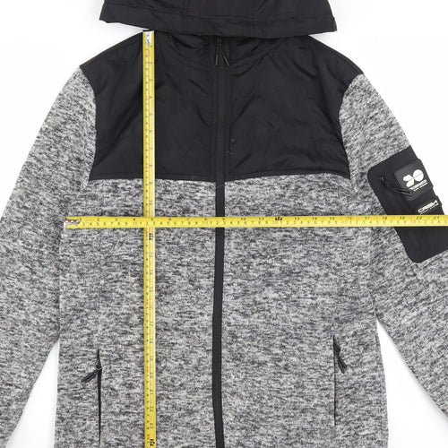 Crosshatch Men's Grey Hooded Full Zip Jacket Size M