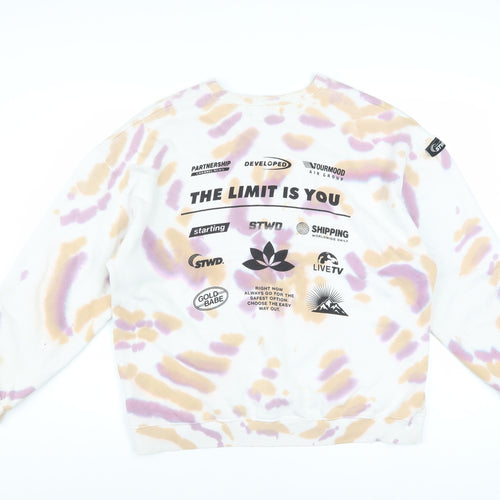 Pull&Bear Women's Multicoloured Tie-Dye STWD Sweatshirt Size S