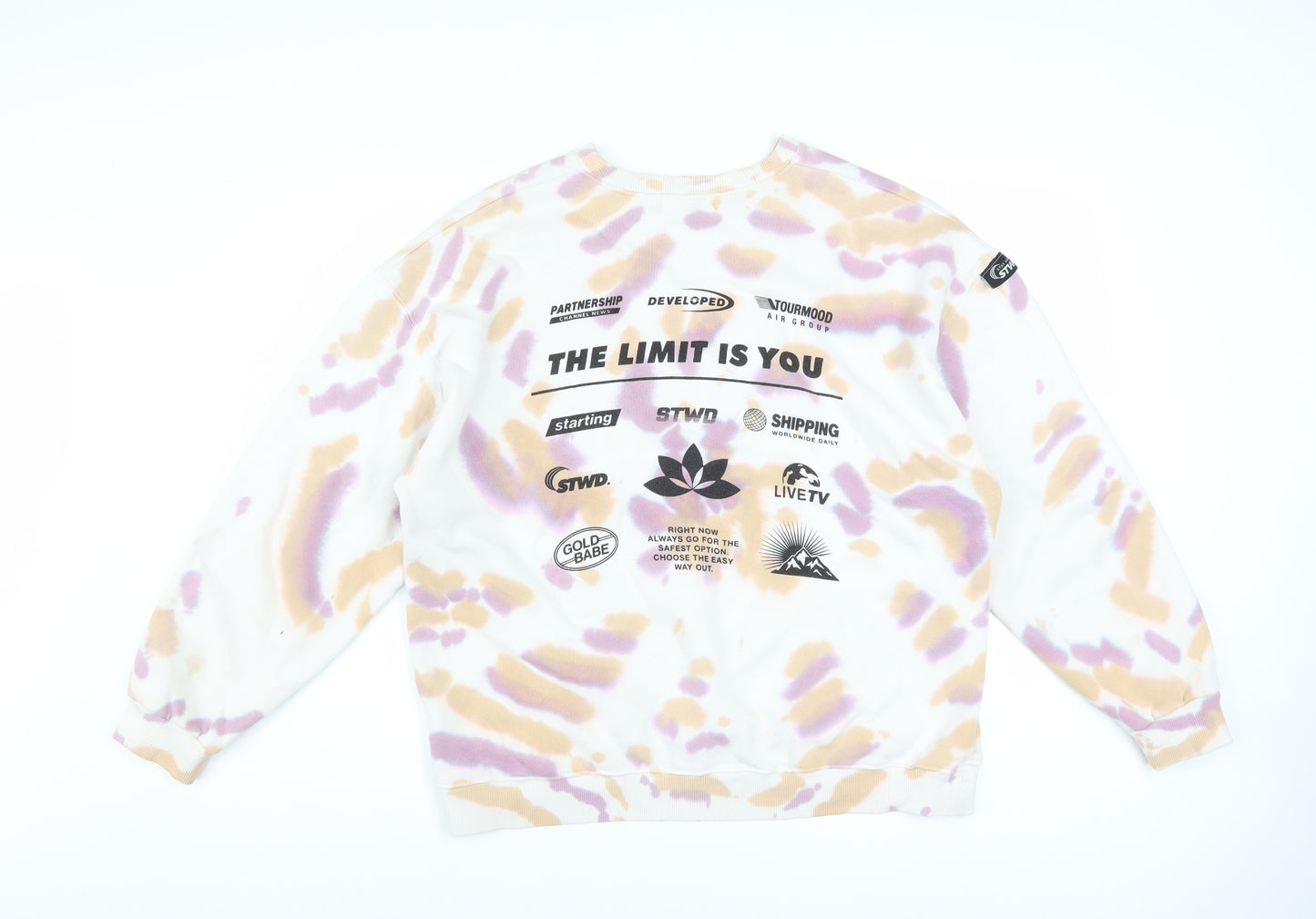 Pull&Bear Women's Multicoloured Tie-Dye STWD Sweatshirt Size S