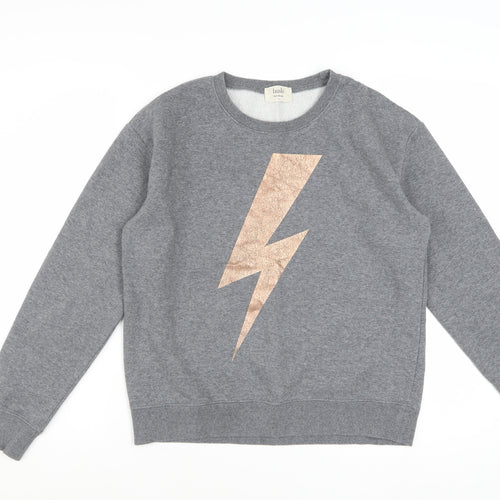 Hush Womens Grey Lightning Bolt Pullover Sweatshirt Size S