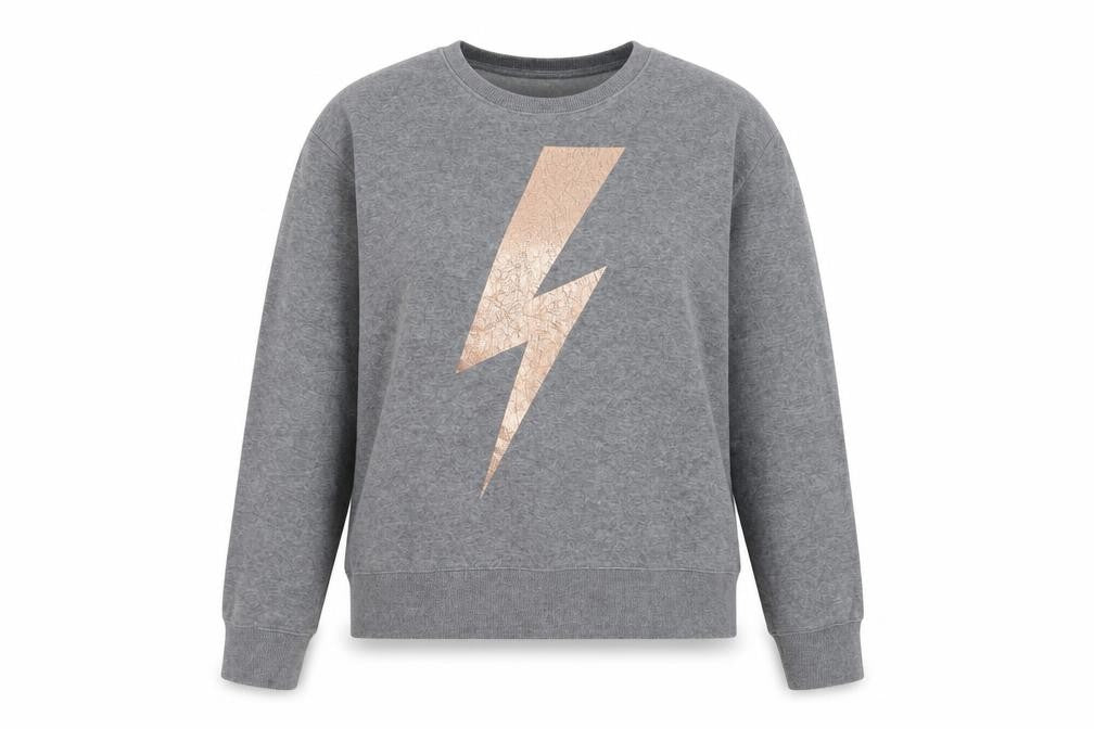 Hush Womens Grey Lightning Bolt Pullover Sweatshirt Size S