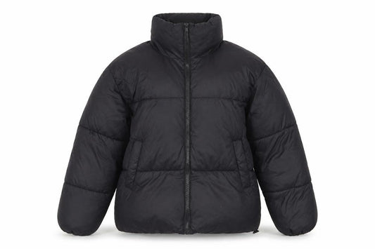 Front view of CUH Women's Black XS Puffer Jacket Full Zip Winter Coat
