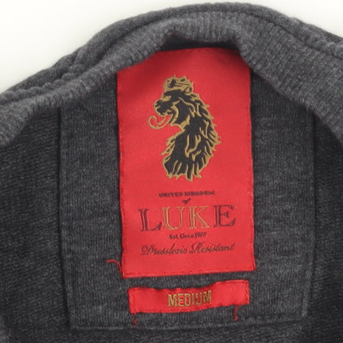Luke Men's Grey Crew Neck Zip Pocket Sweatshirt Medium