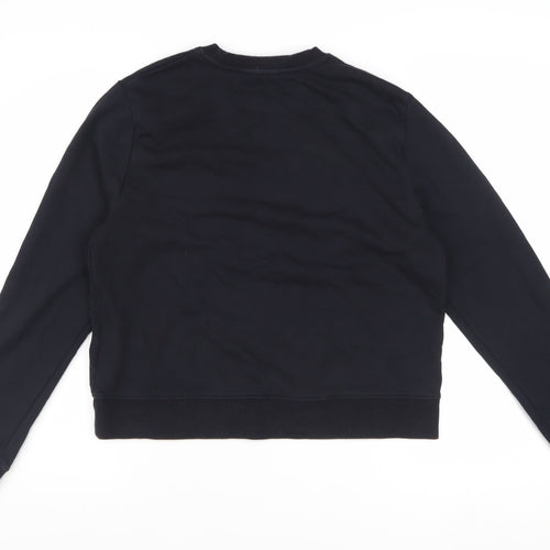 Calvin Klein Jeans Women Black Cotton Blend Pullover Sweatshirt M