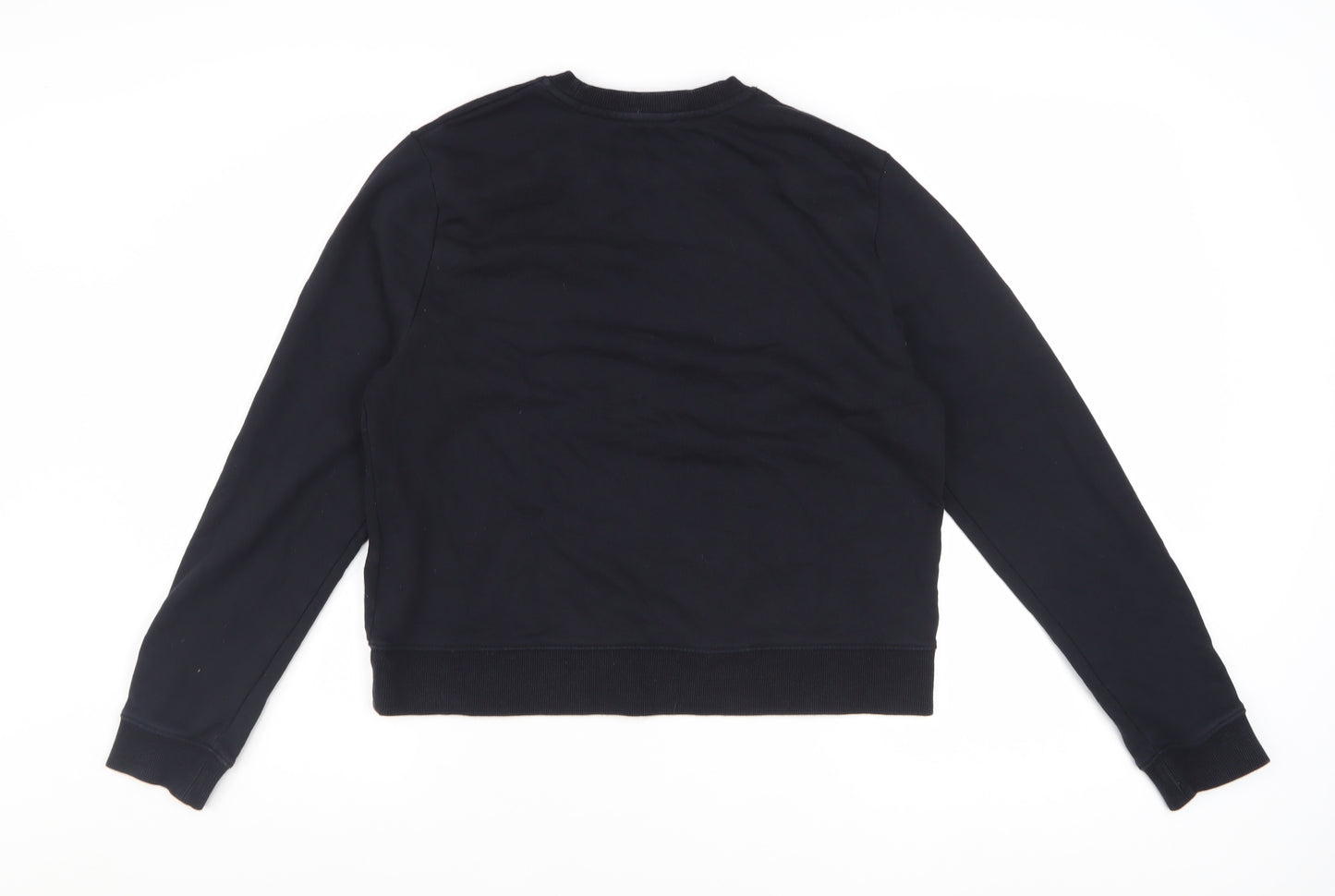 Calvin Klein Jeans Women Black Cotton Blend Pullover Sweatshirt M