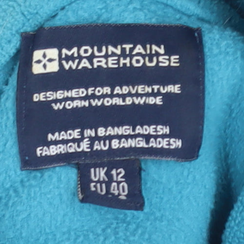 Mountain Warehouse Womens Blue Fleece Jacket Size 12 Full Zip