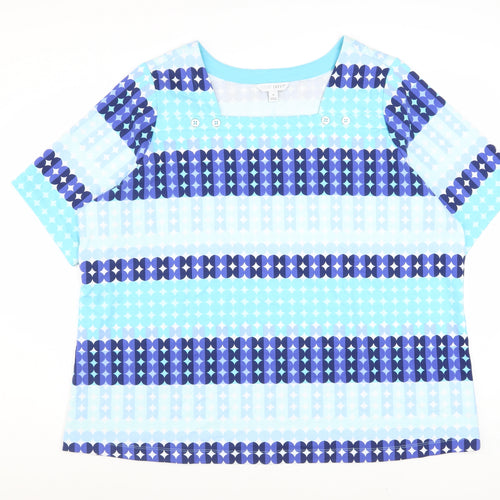 Sport Savvy Women’s Blue Striped Cotton Jersey Short Sleeve T-Shirt 2XL