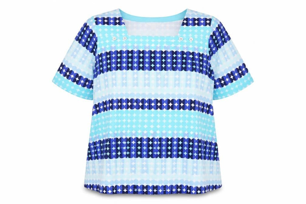 Sport Savvy Women’s Blue Striped Cotton Jersey Short Sleeve T-Shirt 2XL