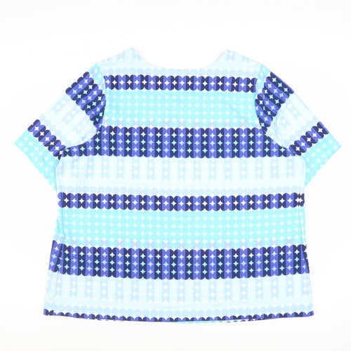 Sport Savvy Women’s Blue Striped Cotton Jersey Short Sleeve T-Shirt 2XL