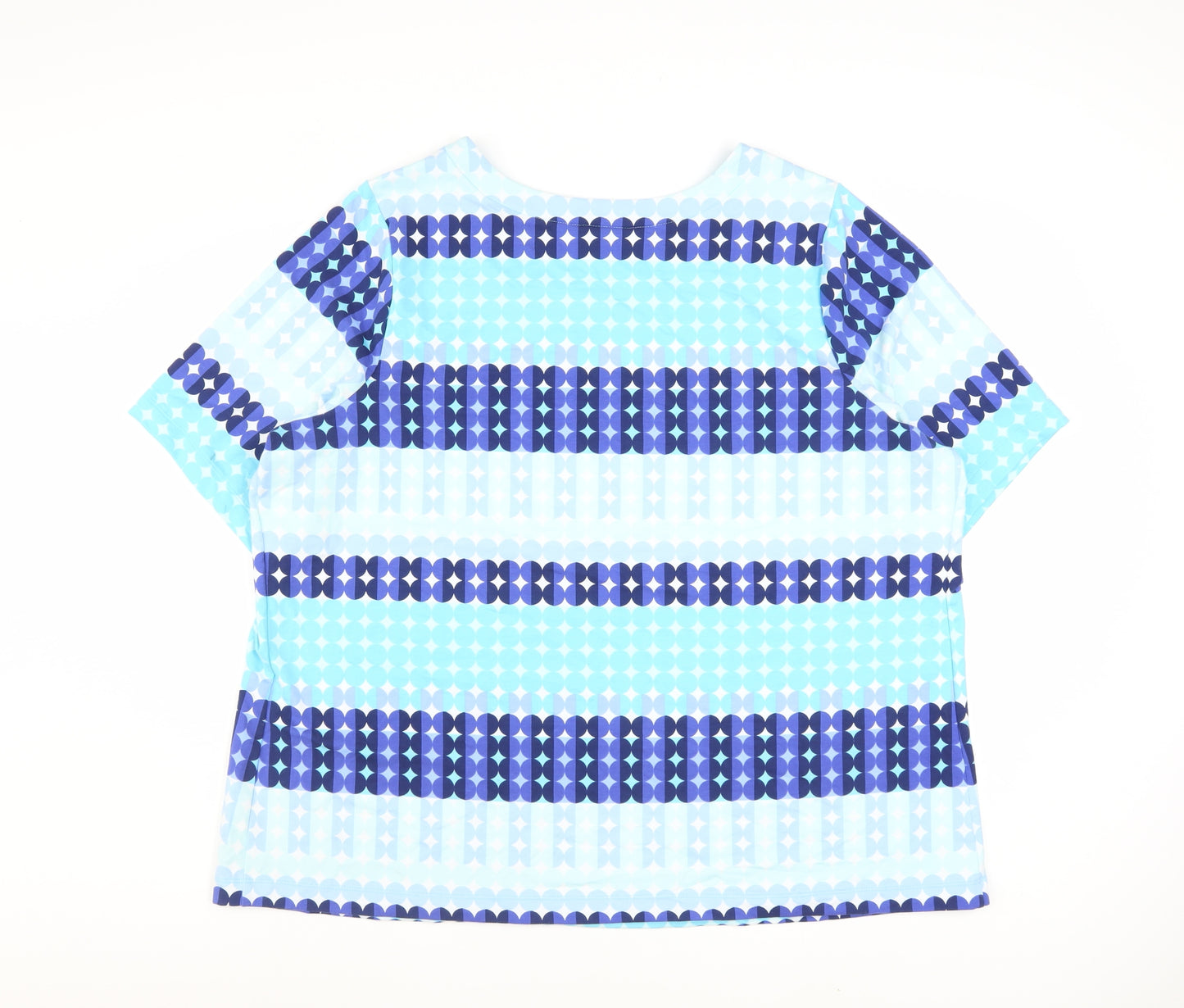 Sport Savvy Women’s Blue Striped Cotton Jersey Short Sleeve T-Shirt 2XL