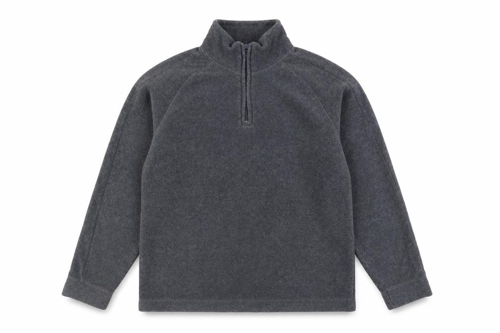 Front view of Next Men’s Grey 1/4 Zip Fleece Sweatshirt XL High Neck