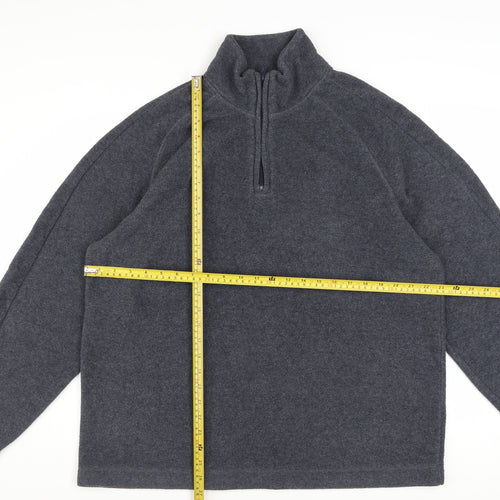 Next Men’s Grey 1/4 Zip Fleece Sweatshirt XL High Neck