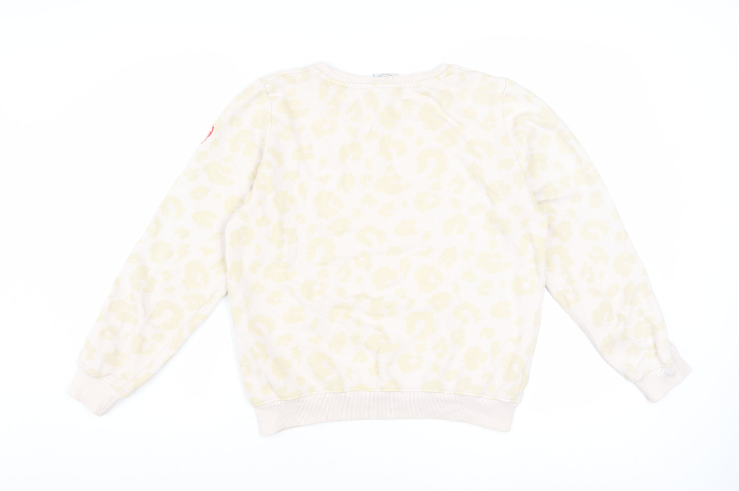 Scamp & Dude Women Beige Animal Print Pullover Sweatshirt Size S