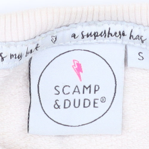 Scamp & Dude Women Beige Animal Print Pullover Sweatshirt Size S