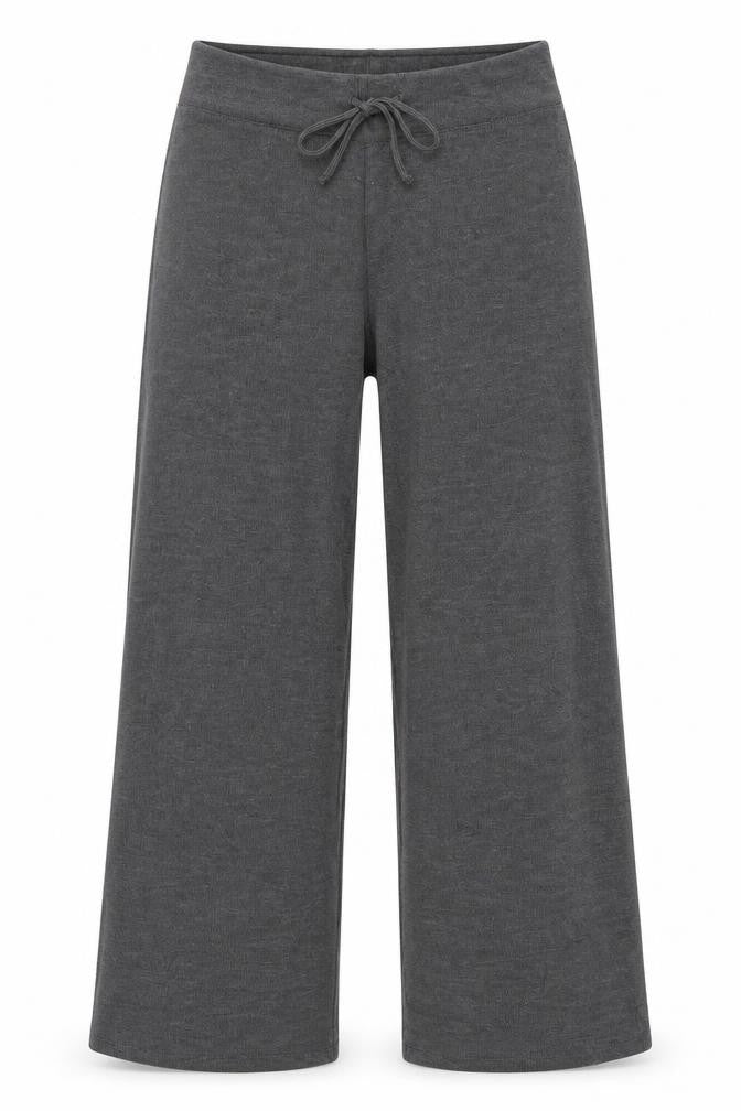 Urban Outfitters Women Grey Wide-Leg Trousers L Elastic Waist Soft Knit
