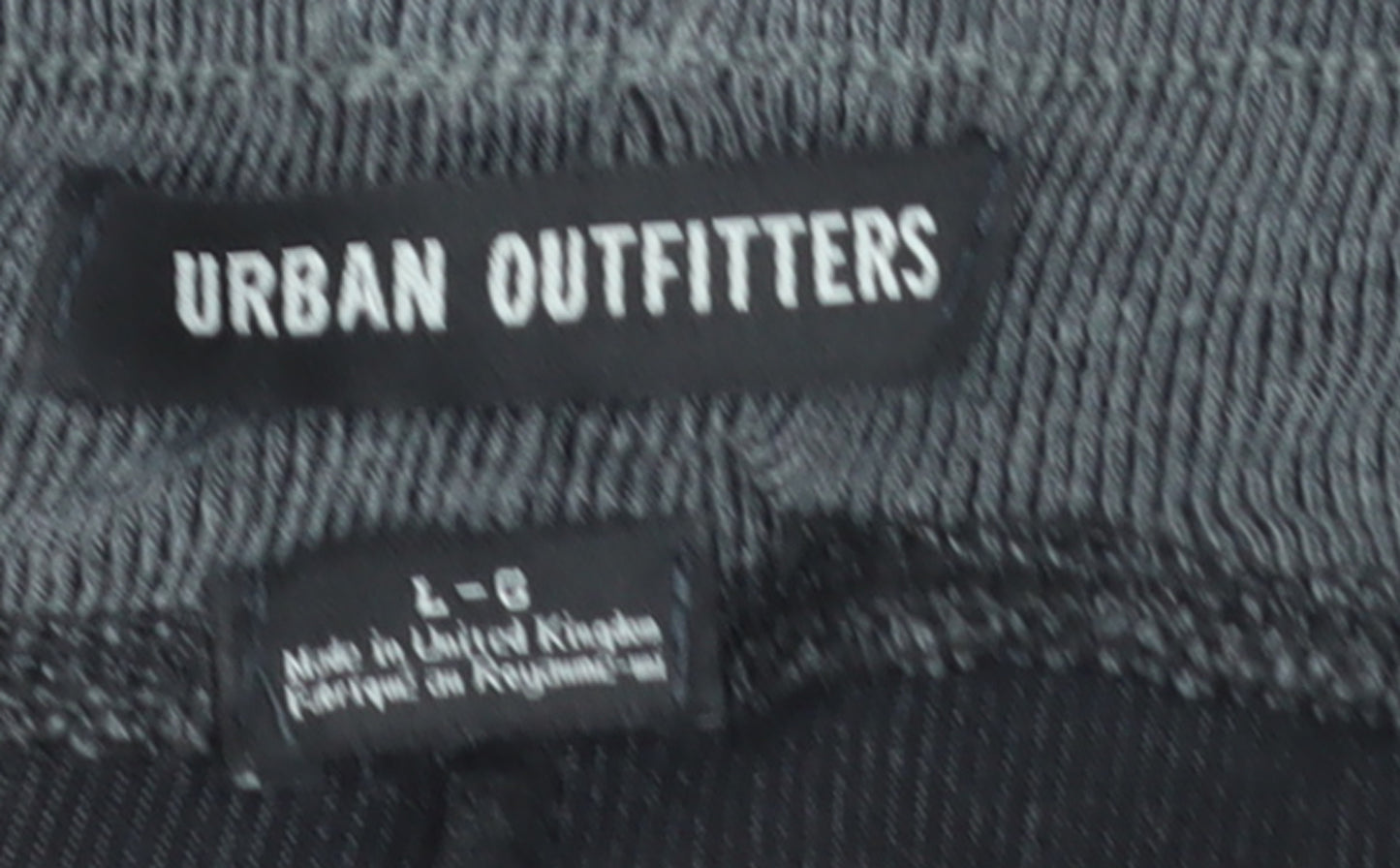 Urban Outfitters Women Grey Wide-Leg Trousers L Elastic Waist Soft Knit