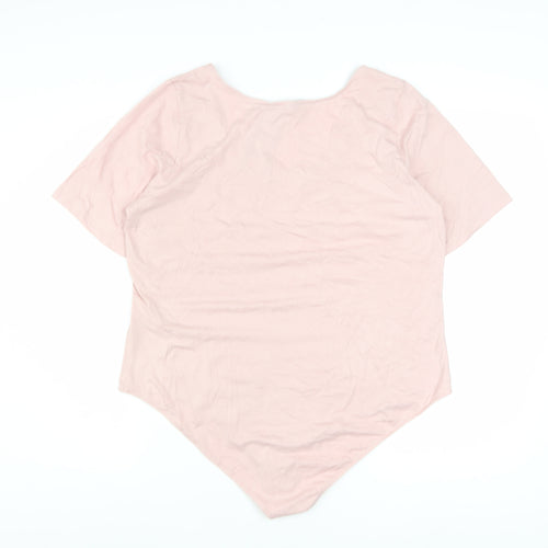 Marks and Spencer Women Pink Short Sleeve Jersey Bodysuit Size 22