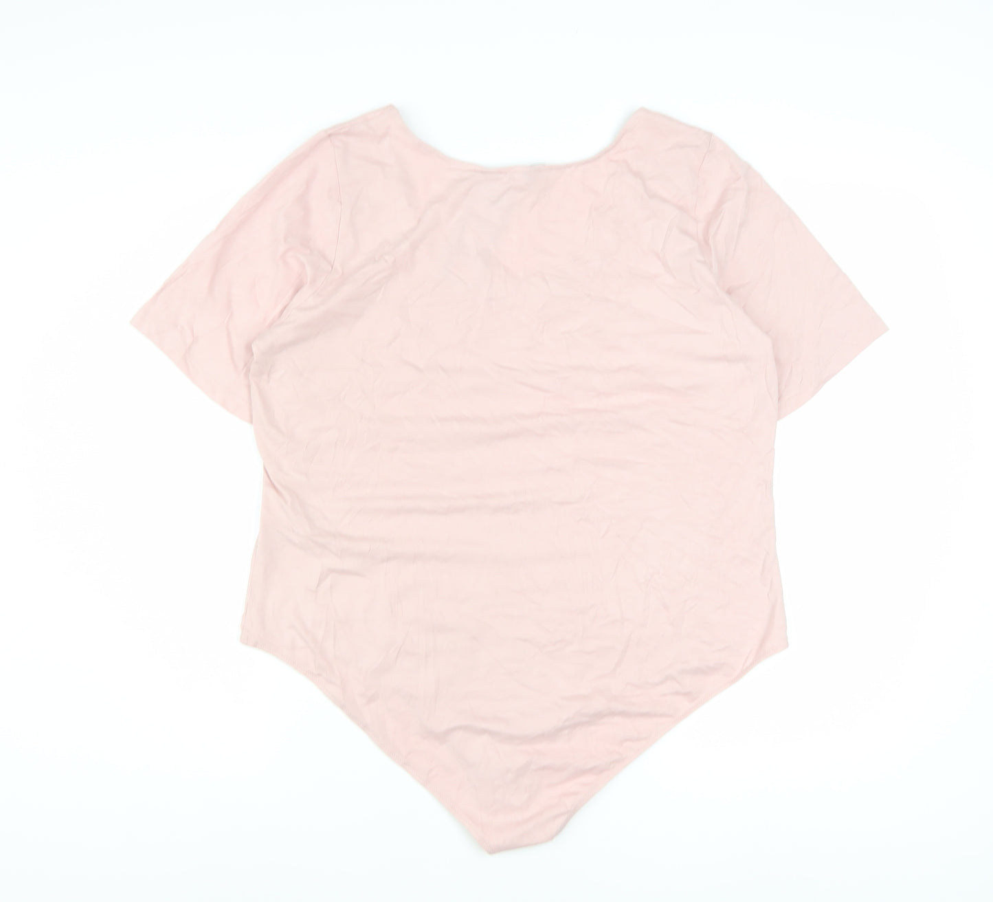 Marks and Spencer Women Pink Short Sleeve Jersey Bodysuit Size 22