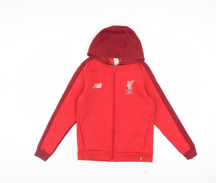 New Balance Boys Red Liverpool FC Full Zip Hoodie Size 9-10 Years