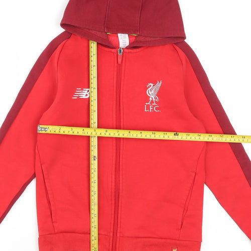 New Balance Boys Red Liverpool FC Full Zip Hoodie Size 9-10 Years