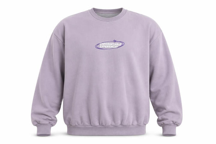 Pull&Bear Men's Purple Graphic Pullover Sweatshirt L Crew Neck