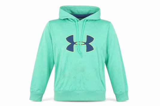 Under Armour Boys Green Pullover Hoodie Large ColdGear Logo Sweatshirt