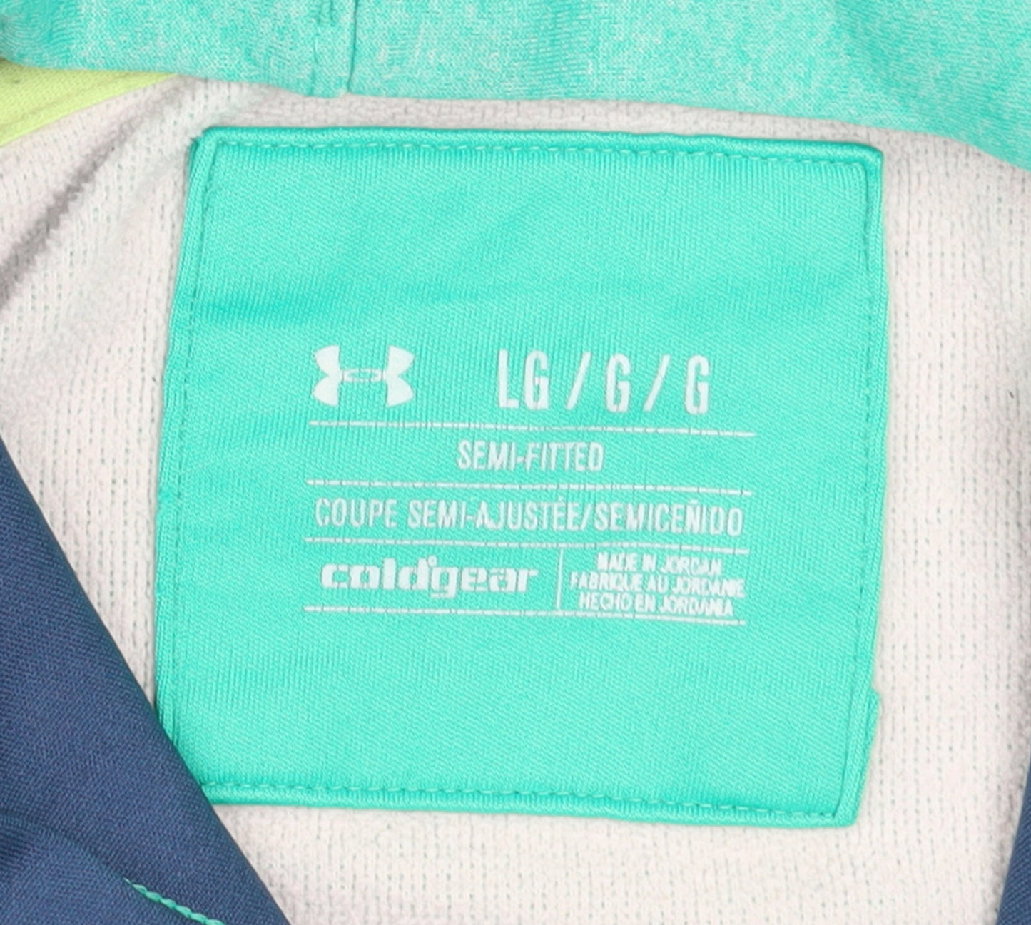 Under Armour Boys Green Pullover Hoodie Large ColdGear Logo Sweatshirt