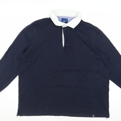 Cotton Traders Men's Navy Long Sleeve Rugby Polo 2XL
