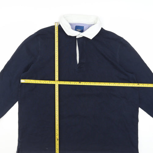 Cotton Traders Men's Navy Long Sleeve Rugby Polo 2XL