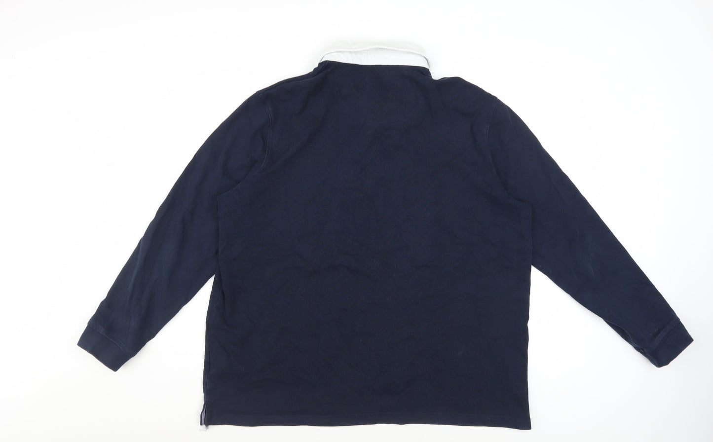 Cotton Traders Men's Navy Long Sleeve Rugby Polo 2XL