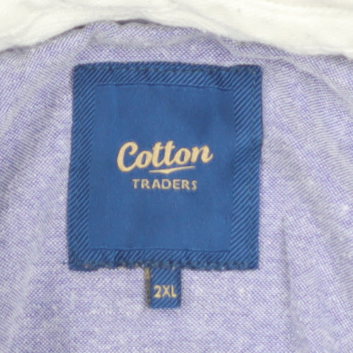 Cotton Traders Men's Navy Long Sleeve Rugby Polo 2XL