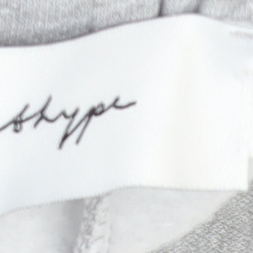 Hype Womens Grey Jogger Trousers Size 12 Regular Fit Logo Drawstring