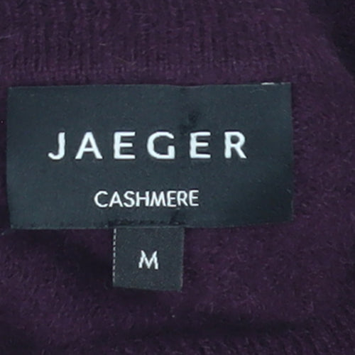 Jaeger Womens Purple Cashmere Roll Neck Jumper Size M