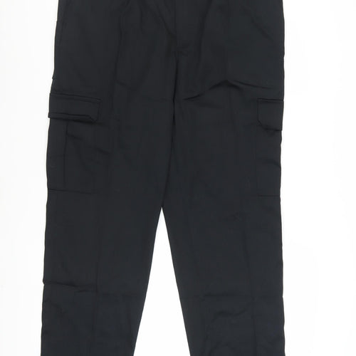 Dimensions Men Black Cargo Trousers 38 Short Polyester Cotton Workwear