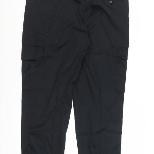 Dimensions Men Black Cargo Trousers 38 Short Polyester Cotton Workwear