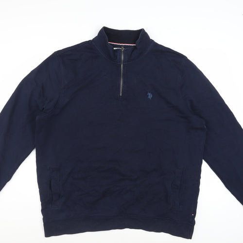 U.S. Polo Assn. Men’s Blue 2XL Quarter Zip Sweatshirt