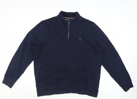 U.S. Polo Assn. Men’s Blue 2XL Quarter Zip Sweatshirt