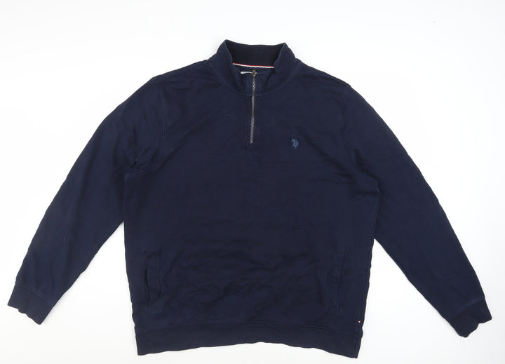 U.S. Polo Assn. Men’s Blue 2XL Quarter Zip Sweatshirt