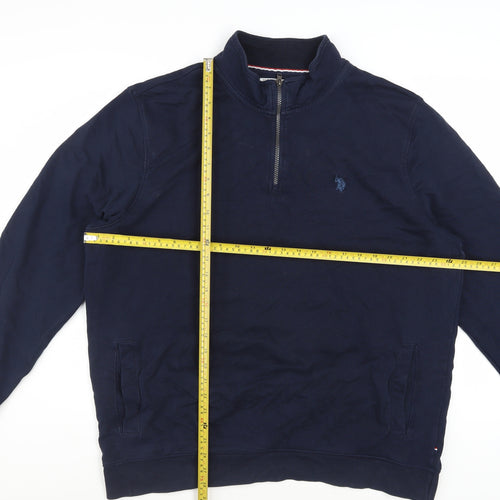 U.S. Polo Assn. Men’s Blue 2XL Quarter Zip Sweatshirt