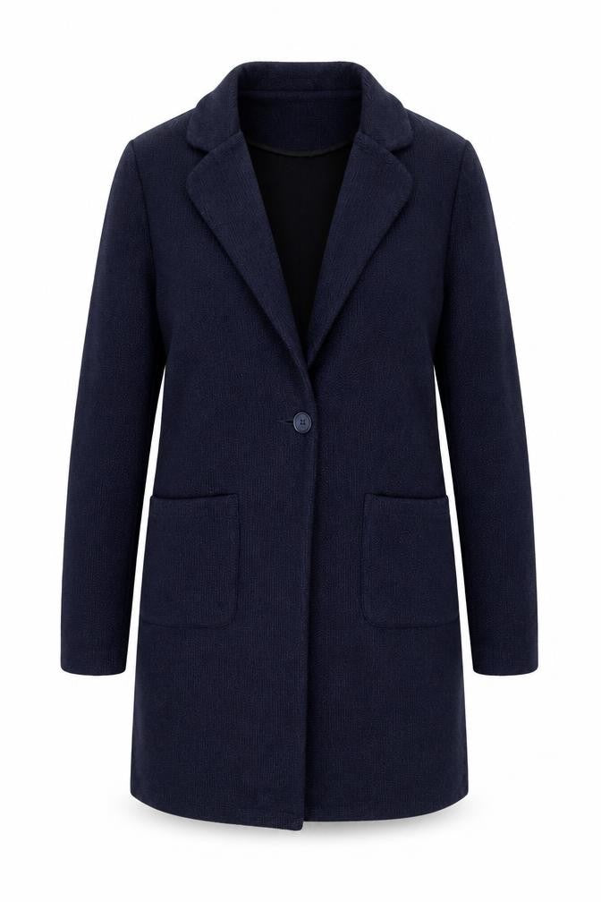 Marks and Spencer Women's Blue Coatigan Size 12 Long Sleeve Knit Overcoat