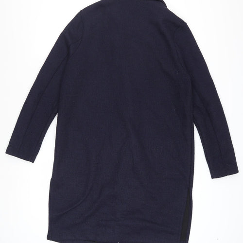 Marks and Spencer Women's Blue Coatigan Size 12 Long Sleeve Knit Overcoat