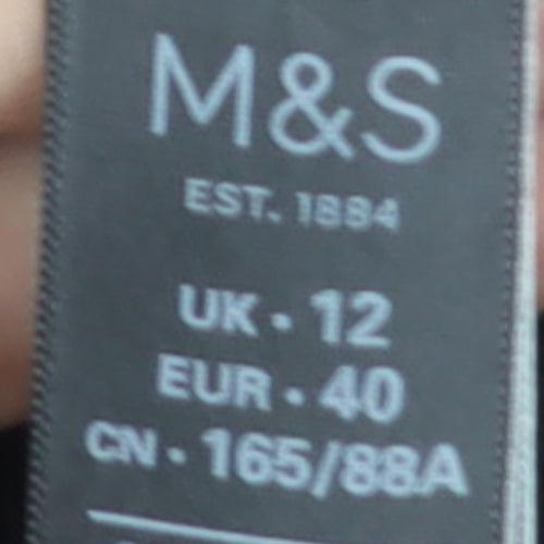 Marks and Spencer Women's Blue Coatigan Size 12 Long Sleeve Knit Overcoat