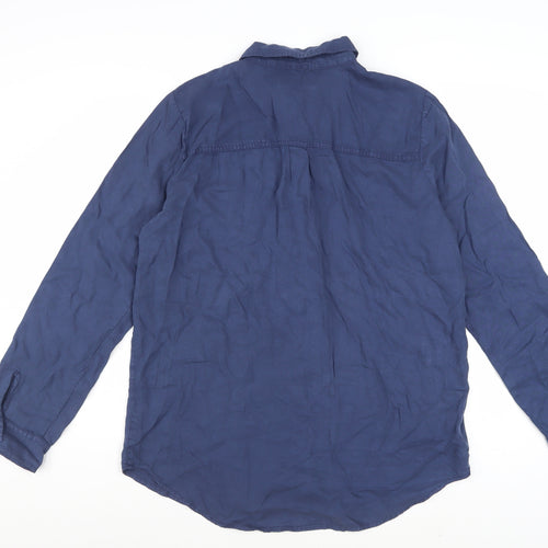 Alexander Jordan Women's Blue Lyocell Button-Up Shirt M