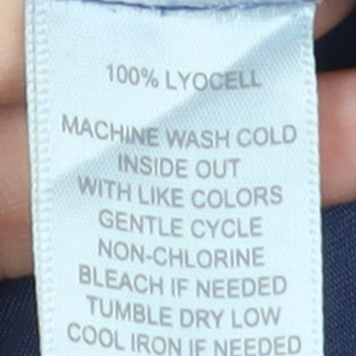Alexander Jordan Women's Blue Lyocell Button-Up Shirt M