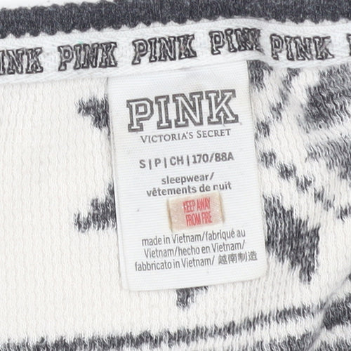 Victoria's Secret PINK Womens Black Fair Isle Long Sleeve Nightshirt S