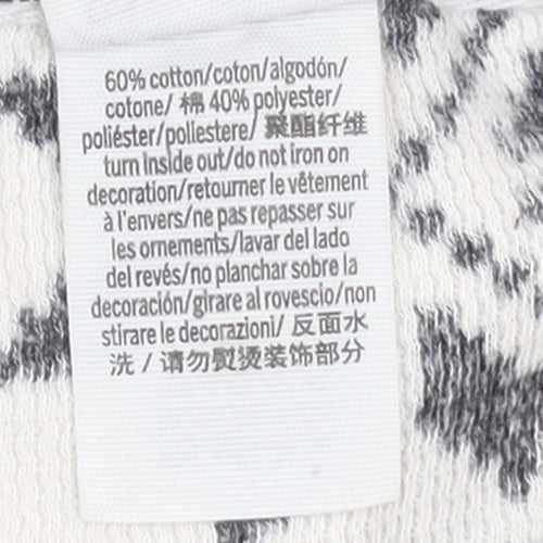 Victoria's Secret PINK Womens Black Fair Isle Long Sleeve Nightshirt S