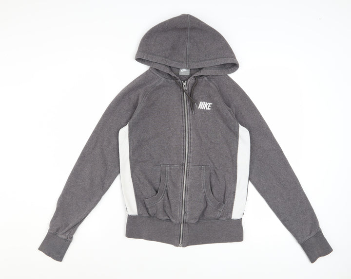 Nike Womens Grey Full Zip Hoodie Small Classic Fit