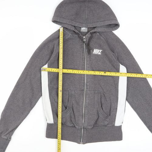 Nike Womens Grey Full Zip Hoodie Small Classic Fit